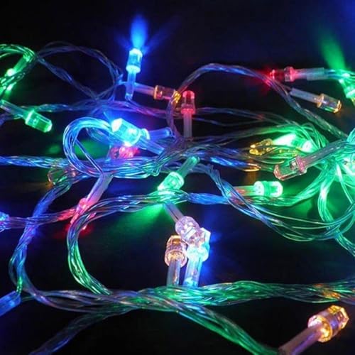 Varal LED 100 Luzes Pisca-Pisca com 8 Funções 9 metros - Fio Transparente 127v Natal Enfeite Decoraç