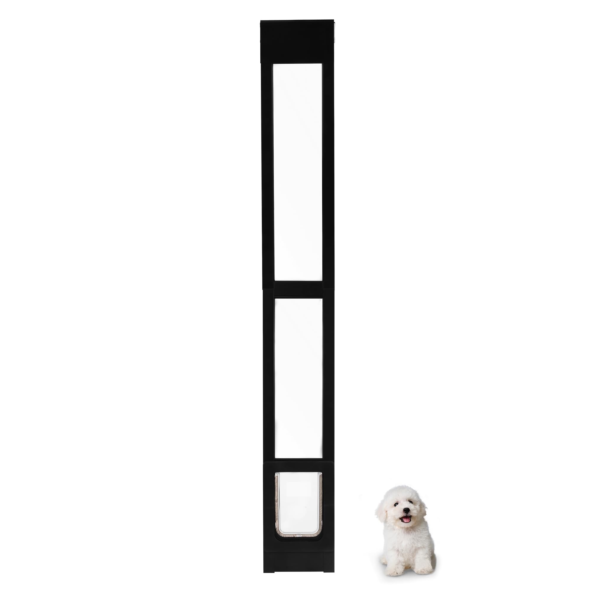 Dog Door for Sliding Glass Door, Doggie Door Insert with Closing Latch Plate