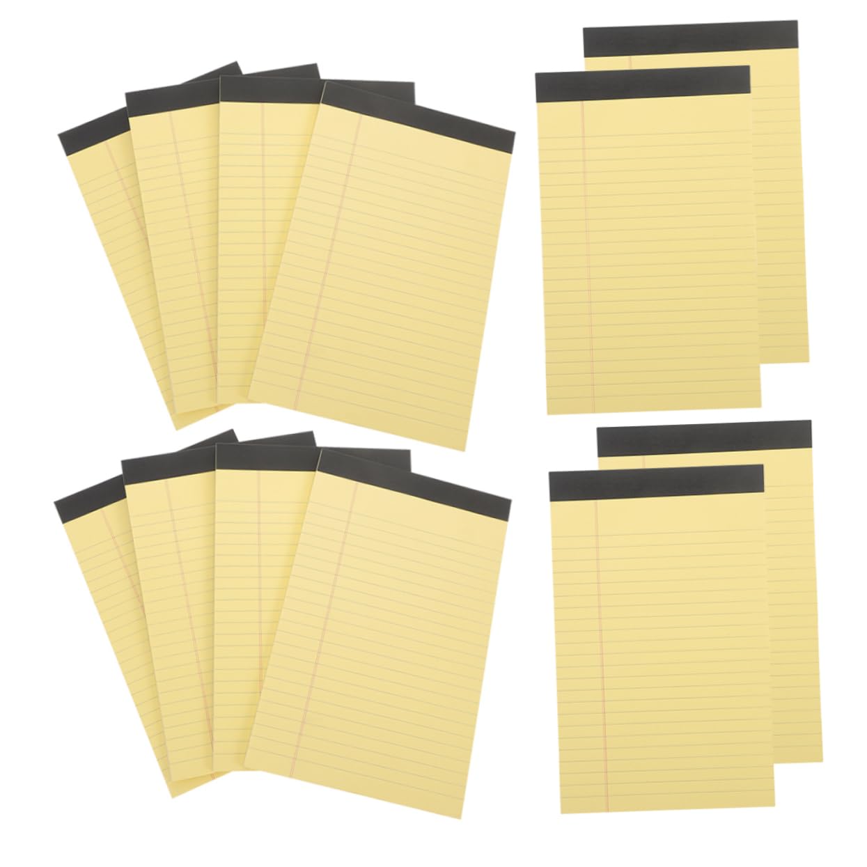 Bloc-notes Juridique Jaune, 12 Blocs, Papier Ligné, Pages Détachables