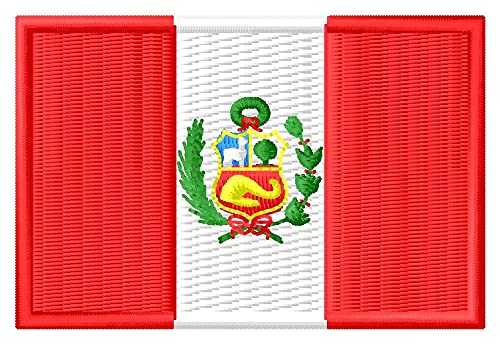 Toppa con bandiera del Perù, toppa ricamata