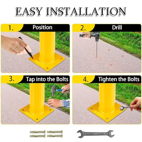 Safety Bollard Poste de amarração de segurança 1 pacote, poste de amarração de aço de segurança amar