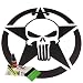 Hood decal Punisher Star oscar mike 18" star fits jeep wrangler JK TJ YJ XJ KL WJ universal fit w/ install kit