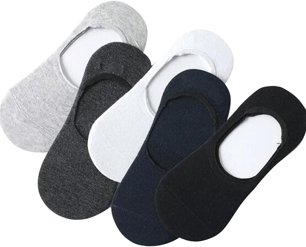 5 Pairs Men's Invisible Socks Women's Low Tops Cotton Boat Four Seasons