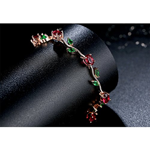 FEDONA 18k Yellow Gold-Plated Sterling Silver Diamond Accent Two-Tone Gemstone Tennis Bracelet Diamond Bangle Bracelet Colorful2