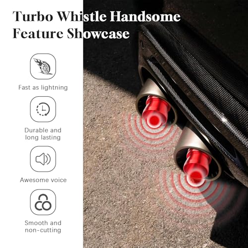 2PCS Auto Turbo Sound, Turbo Sound Whistle, Auspuff sound booster, Für Aluminiumlegierung Auspuff-Simulator-Pfeife (XL, Schwarz, Rot)