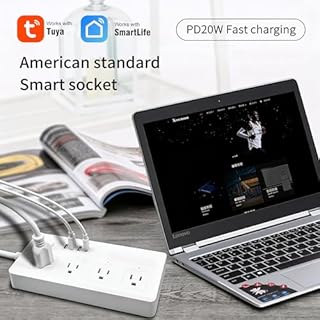 Zigbee Smart Power Strip Surge Protector, Extension Cord w/ 4 Individually Controlled AC Outlets & 4 USB Ports, Voice/Remote Control Compatible with Alexa & Google Home, Tuya Zigbee Gateway Required