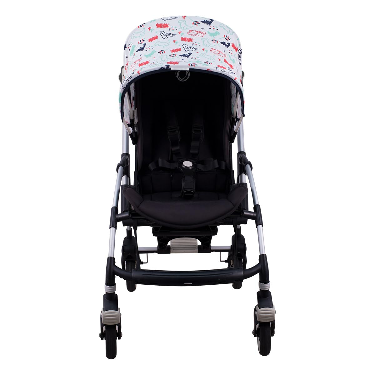 JYOKO KIDS Cappottina per Passeggino e Carrozzina compatibile con Bugaboo Bee 3, Bee 5, Bee Plus Realizzata in Tessuto di Cotone Elastico, Morbido e traspirante (Dino Party)