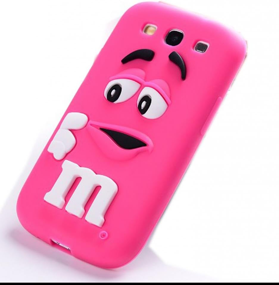 W-RainBow Realistic Fragrance Rainbow Bean Soft Silicone Case Skin For Samsung Galaxy S3 I9300 (Hot Pink)