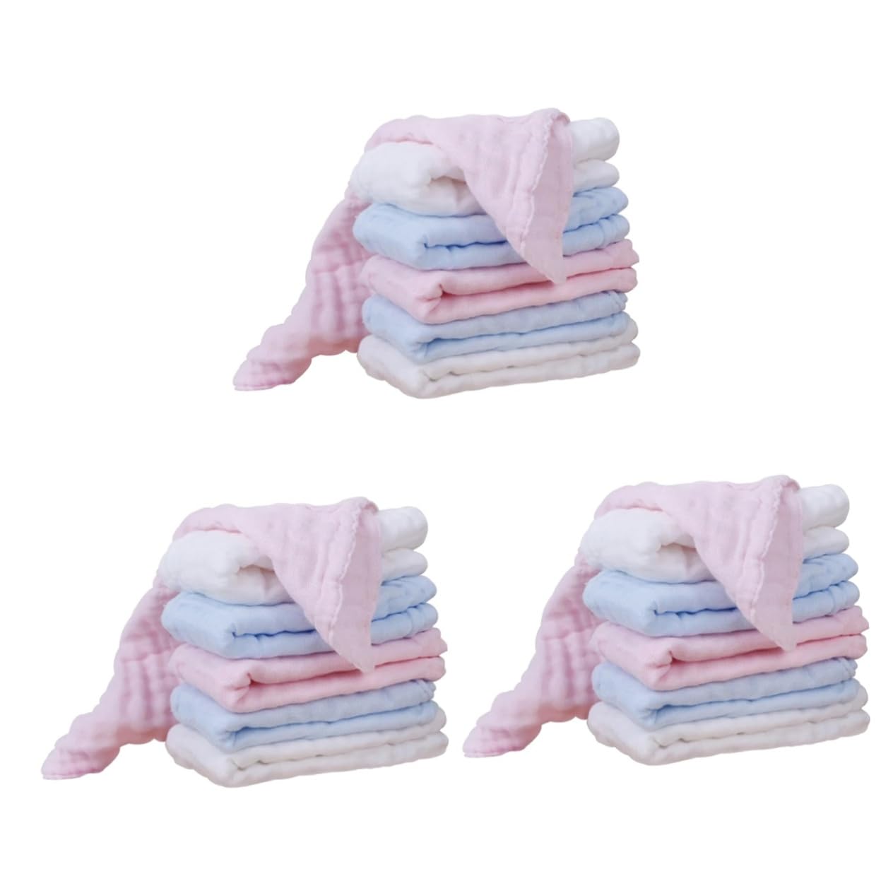Abaodam 18stücke Pflegehandtücher Baumwolle Vielseitige Mulltücher Für Mädchen Füttern Waschen Für Tägliche Pflege Weiß Blau Rosa