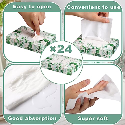 Image of Yinder 24 Pcs Small Tissue Cube Box Bulk for Car 960 Sheets, Leaf