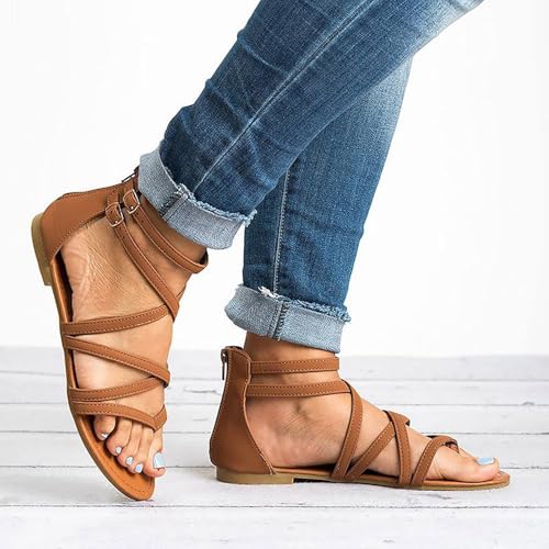 Womens Gladiator Strap Sandals Elastic Strappy String Thong Ankle Strap Flip Flops Bungalow Sandal Summer Beach Shoes3