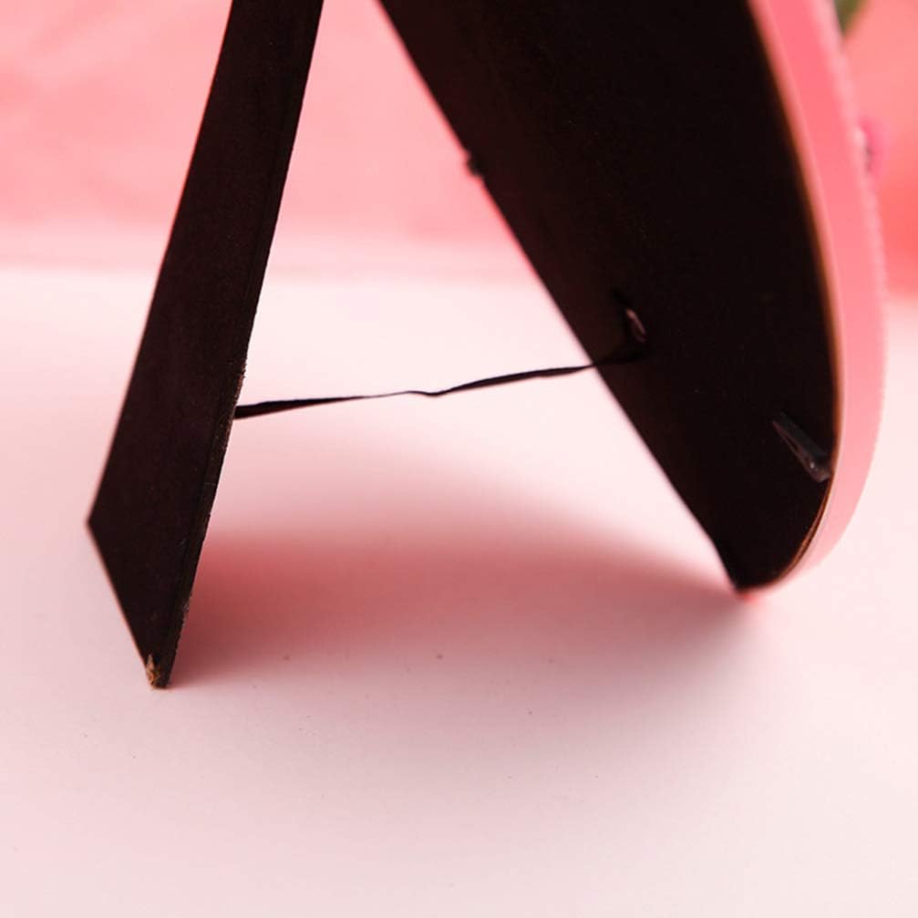 BESPORTBLE Pink Heart Mirror - Heart Vanity Mirror Love Makeup Shaped Tabletop Cosmetic Wall 1PCS, 27L x 26.5W cm - Image 3