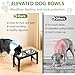 XIAZ Elevated Dog Bowls Large Breed Raised Dogs Bowl Stand Large/Medium Sized Dog Stainless Steel Food Water Bowl Stands 5 Heights Adjustable 9/11/12/14in Black Pet Feeder Dish Station