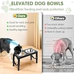 Elevated Dog Bowls Large Breed XiaZ Raised Dogs Bowl Stand Large/Medium Sized Dog 1L Food Water Bowl Stands 5 Heights Adjustable 9/11/12/14in Black Pet Feeder Dish Station - Image 3
