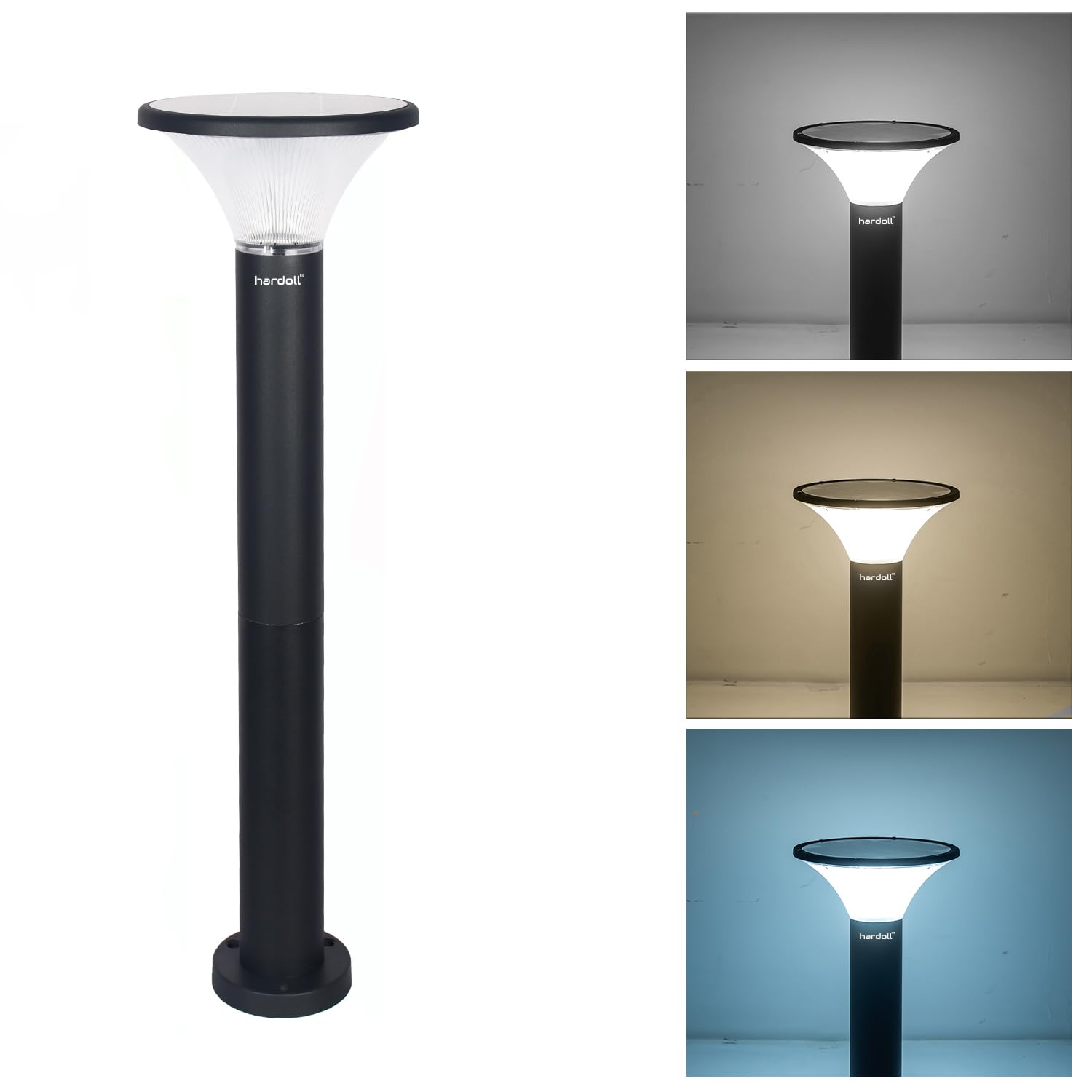 hardoll 15W Solar Pillar Lights for Outdoor Home Garden Waterproof Wall Gate Post Lamp with Pole(Round Shape-Pack of 2) (B0B4G965JQ) Amazon Price History, Amazon Price Tracker