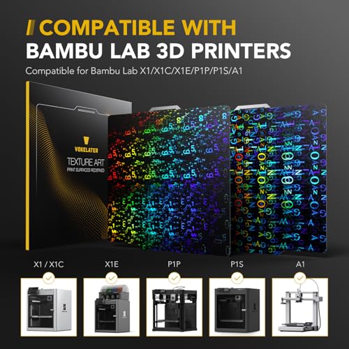 Image of 3D Printer Build Plate for Bambu Lab X1 X1C X1E P1P P1S A1, 3D Printer Accessories Pen Dual Texture 257x257mm, Flexible Spring Steel Hot Bed Platform Sheet