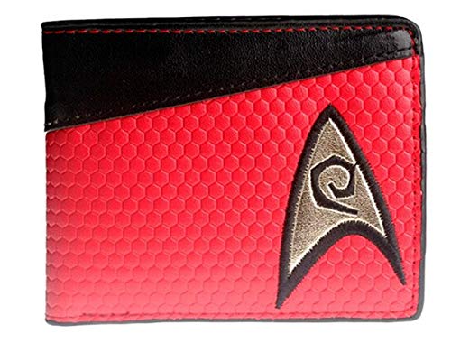 Star Scifi Trek Red Engineering Logo Leather Bi Fold Wallet