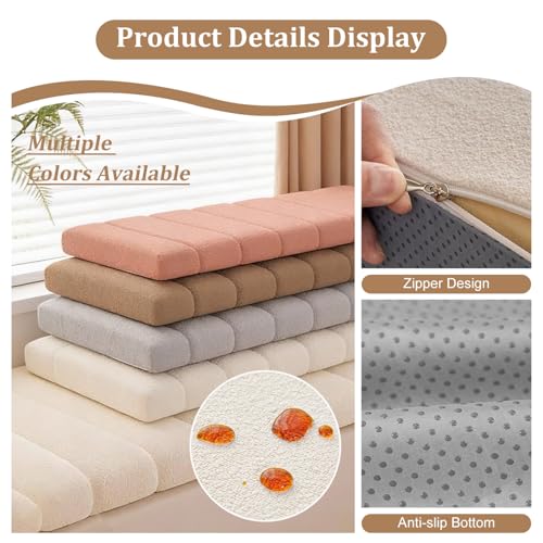 Galette de siège pour jardin et fenêtre en fourrure avec son grand coussin lavable