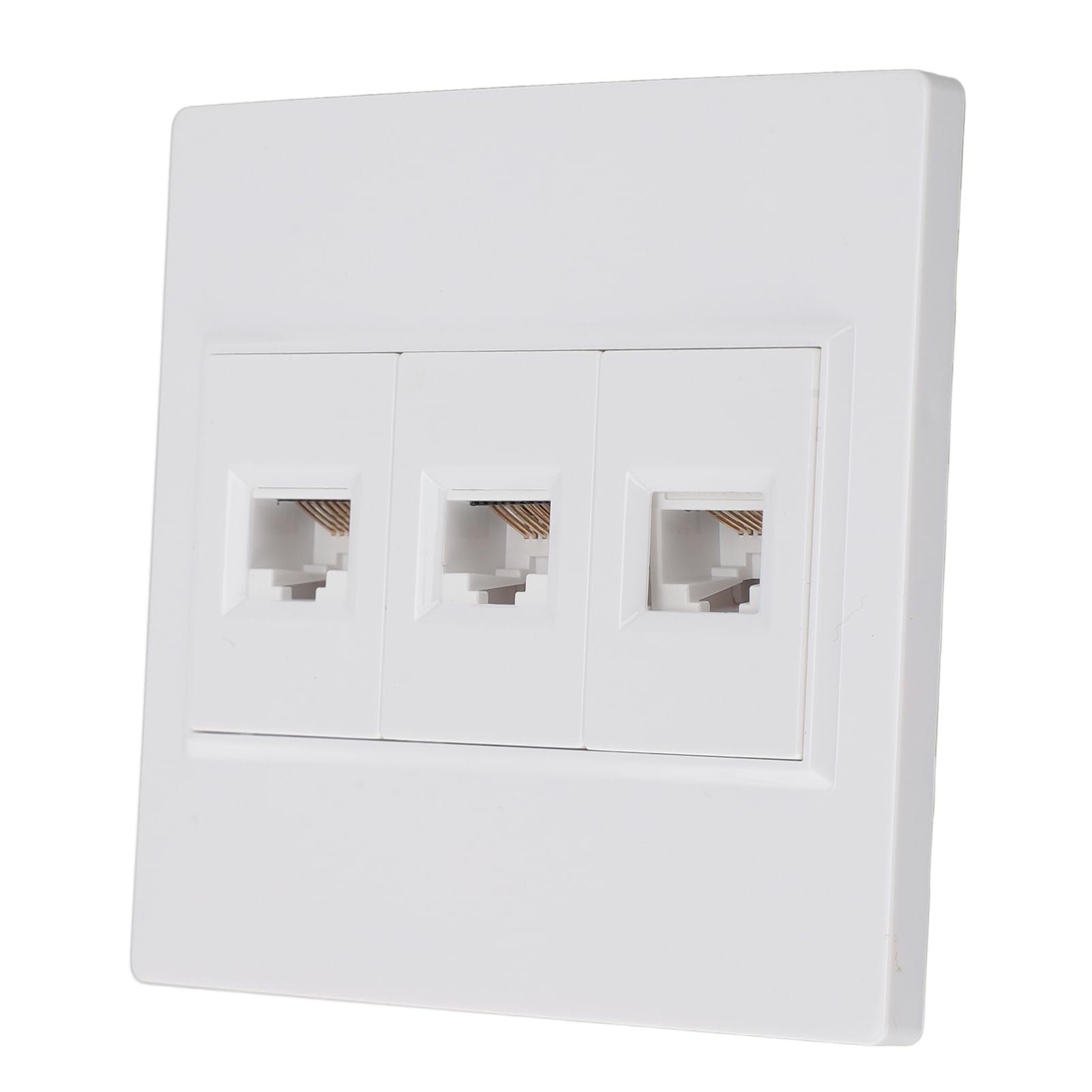 3 Port Cat6 Ethernet Wall Plate Gigabit White
