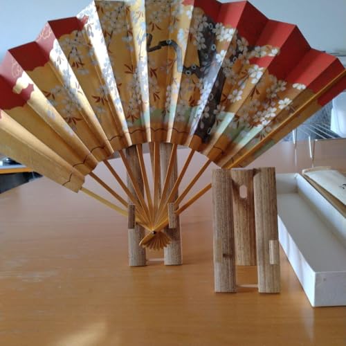 十松屋 花柄 赤 金色の飾り扇子 両面 - 製品詳細