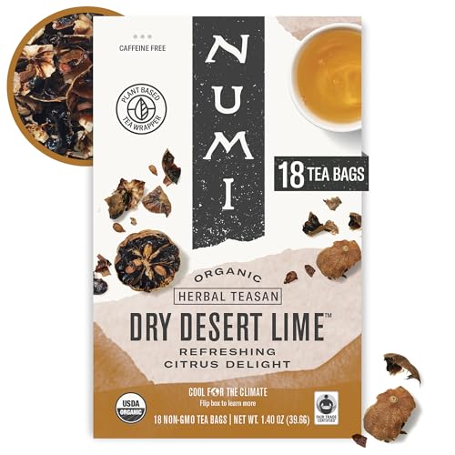 Image of Numi Organic Dry Desert Lime Tea, 18 Herbal Tea Bags, Caffeine Free