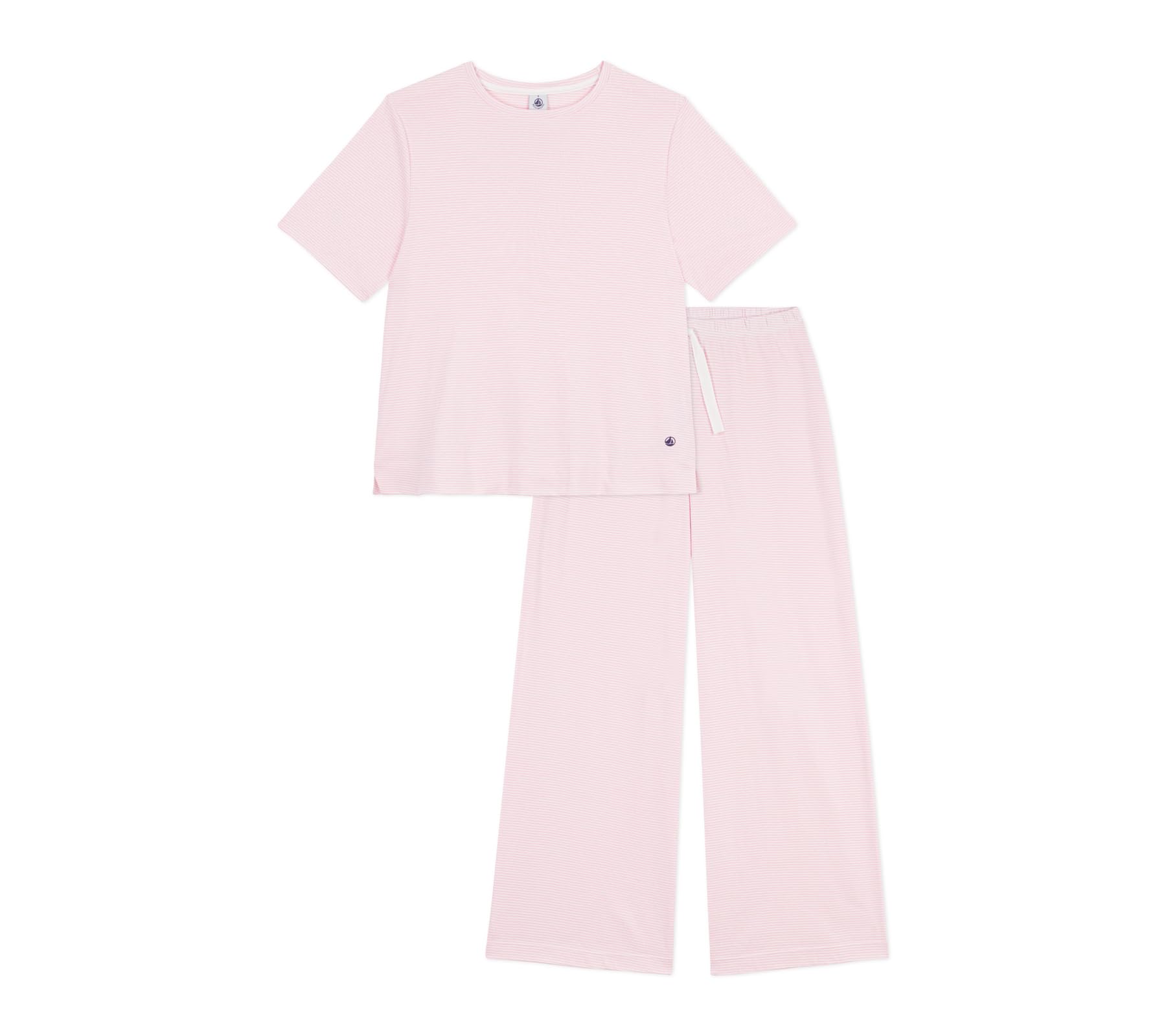 Petit Bateau Striped Cotton Pyjamas Women's Pink Striped Extra Small