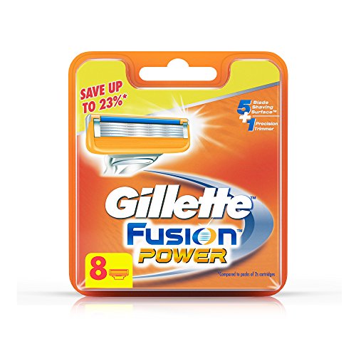 Image of Gillette Fusion Manual Razor, 1 Pc & Power Shaving Razor Blades - 8 Pieces (Save Rs. 597)