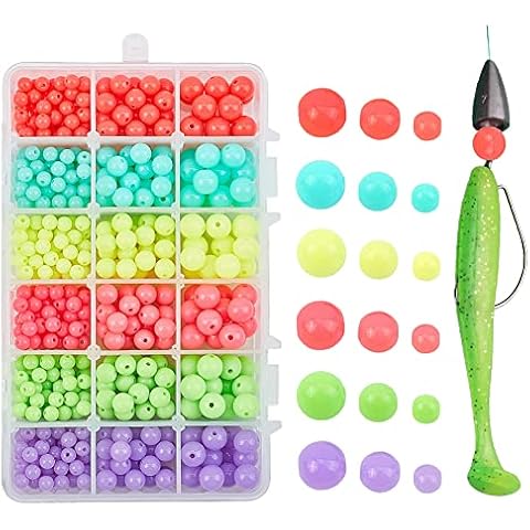 SUPERFINDINGS 660pcs Acrylic Fishing Beads Set Cover