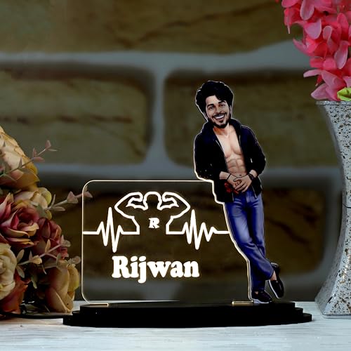 Image of customized gift for men - Bodybuilder Caricature, Gym Sando Style Personalized 3D Standee. (Macho Open Jacket)