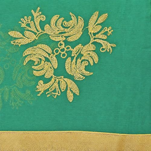 Image of Youthquake Golden Embroidered Work Chiffon Dupatta For Womens & Girls With 4 Side Gold Lace