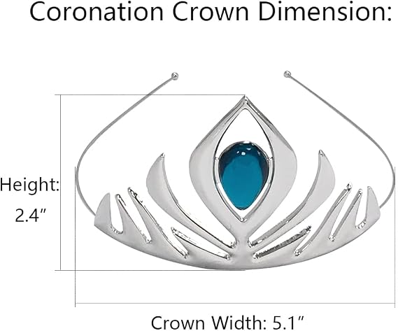 Princess Queen Coronation Crown (Silver) fit for adult and child