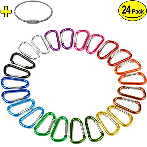 2" Aluminum D Ring Carabiners Clip D Shape Spring Loaded Gate Small Keychain