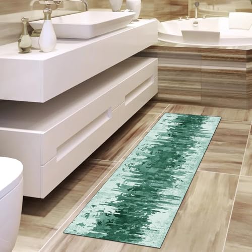 Alfombra por metros abstracta verde oscuro con diseño textil refinado 4