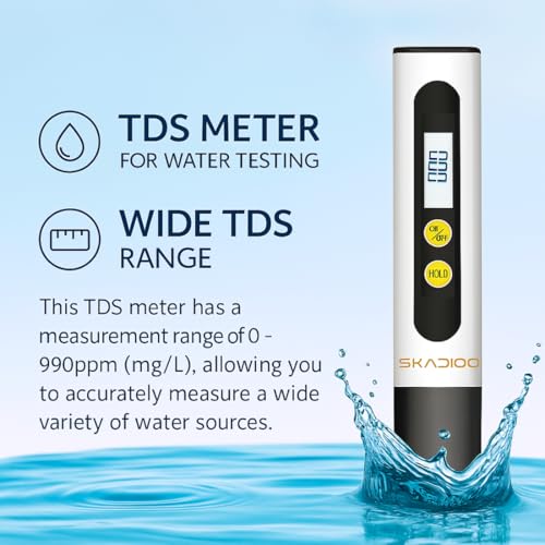 Image of SKADIOO TDS Meter for Water Testing, Digital TDS Meter, Water TDS Meter Digital for Home, Water Testing Kit, Water Hardness Test Kit for Measuring Tds and Ppm for Drinking Water, Swimming pool
