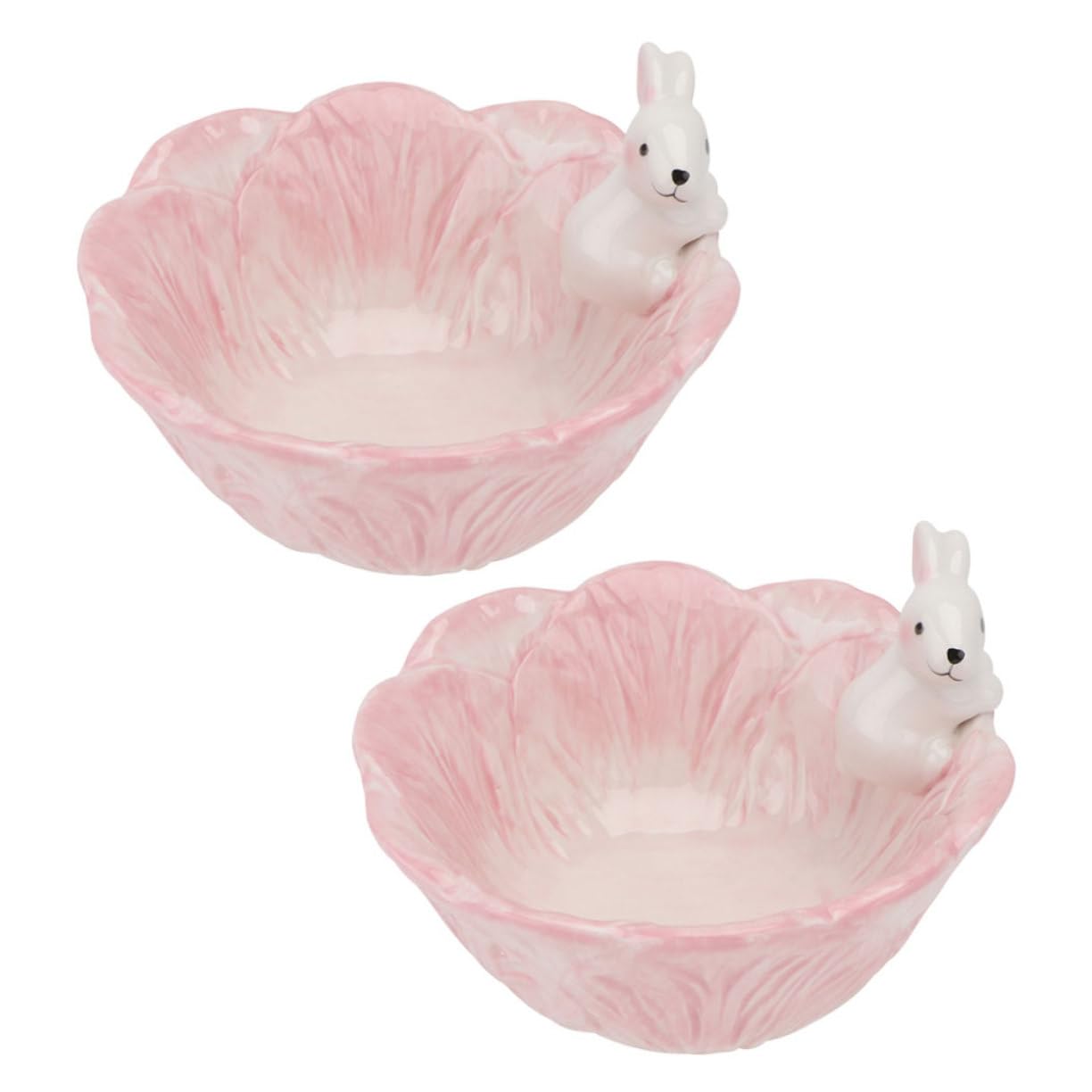 Bol céramique forme chou saladier soupe dessert rangement clés décor lapin