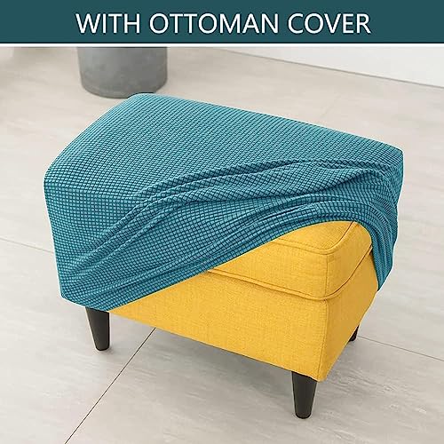 Fundas protectoras para reposapiés elásticas y sillón orejero 6