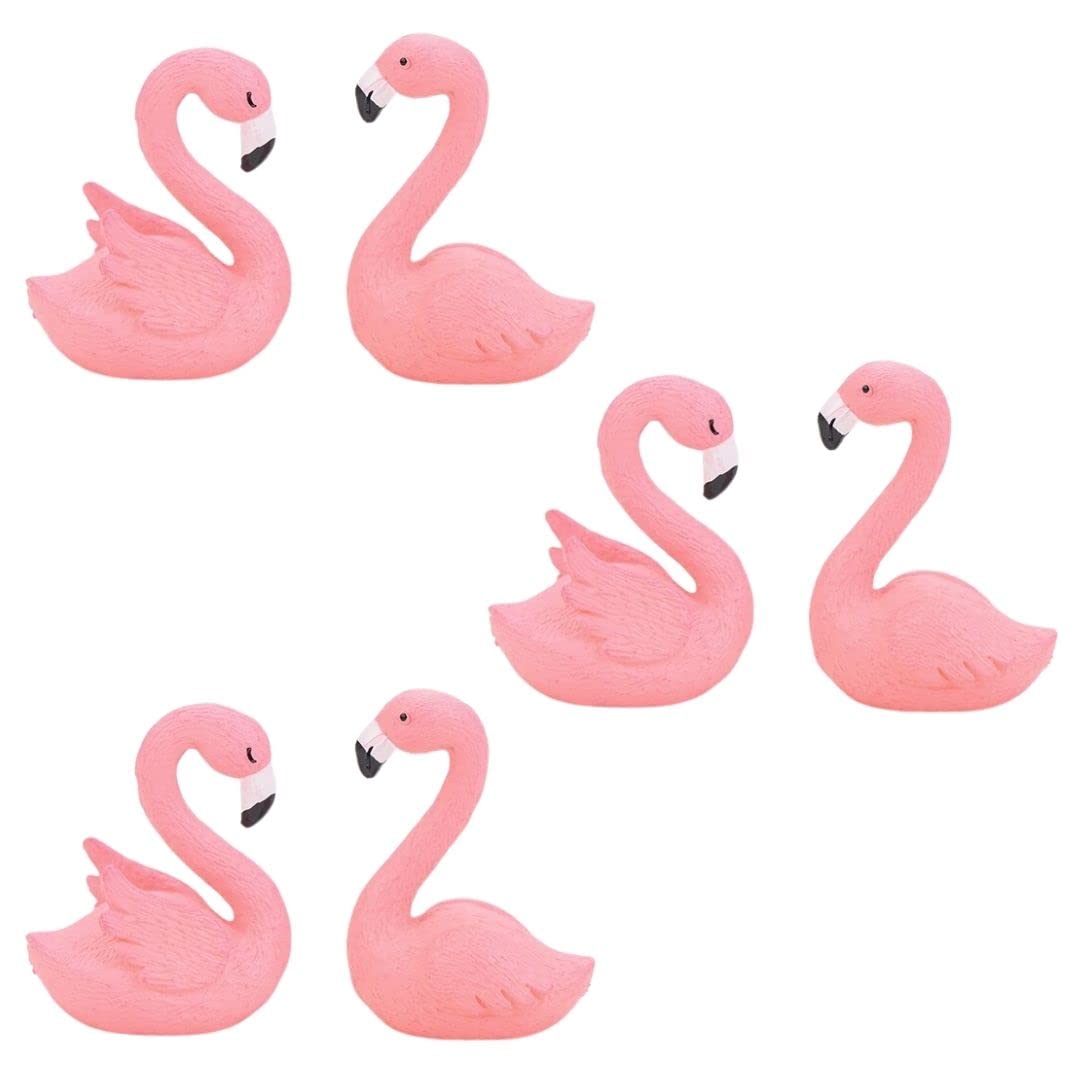 SATYAM KRAFT 1 Set (6 Pcs) Swan Miniature Figurines Showpiece | Gift for Him/Her | Diwali Deepawali New Year Festive Decoration Home Decor, Table, Car Dashboard, Bedroom, Office (Multicolor)