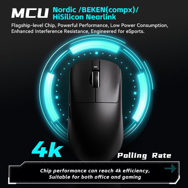 Image of ATK VXE Dragonfly R1 S Wireless Gaming Mouse, 55g Lightweight, Xhero AI Sensor, Adjustable DPI, 1k Polling, 150 Hr Battery Life, Tri-Mode Nearlink /Bluetooth /Wired