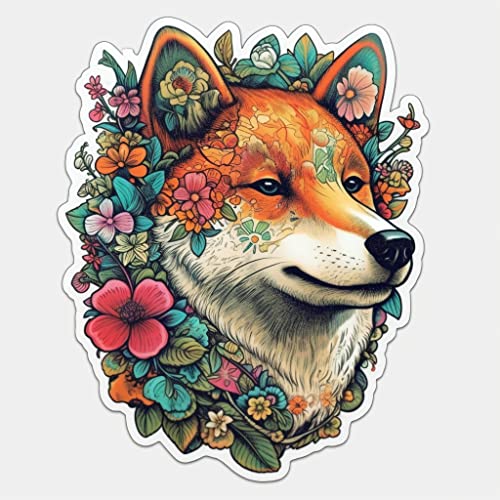 Image of Yoonek Graphics Shiba Inu Dog Vinyl Decal Sticker for Car, Laptop, Tumbler, More. #001622