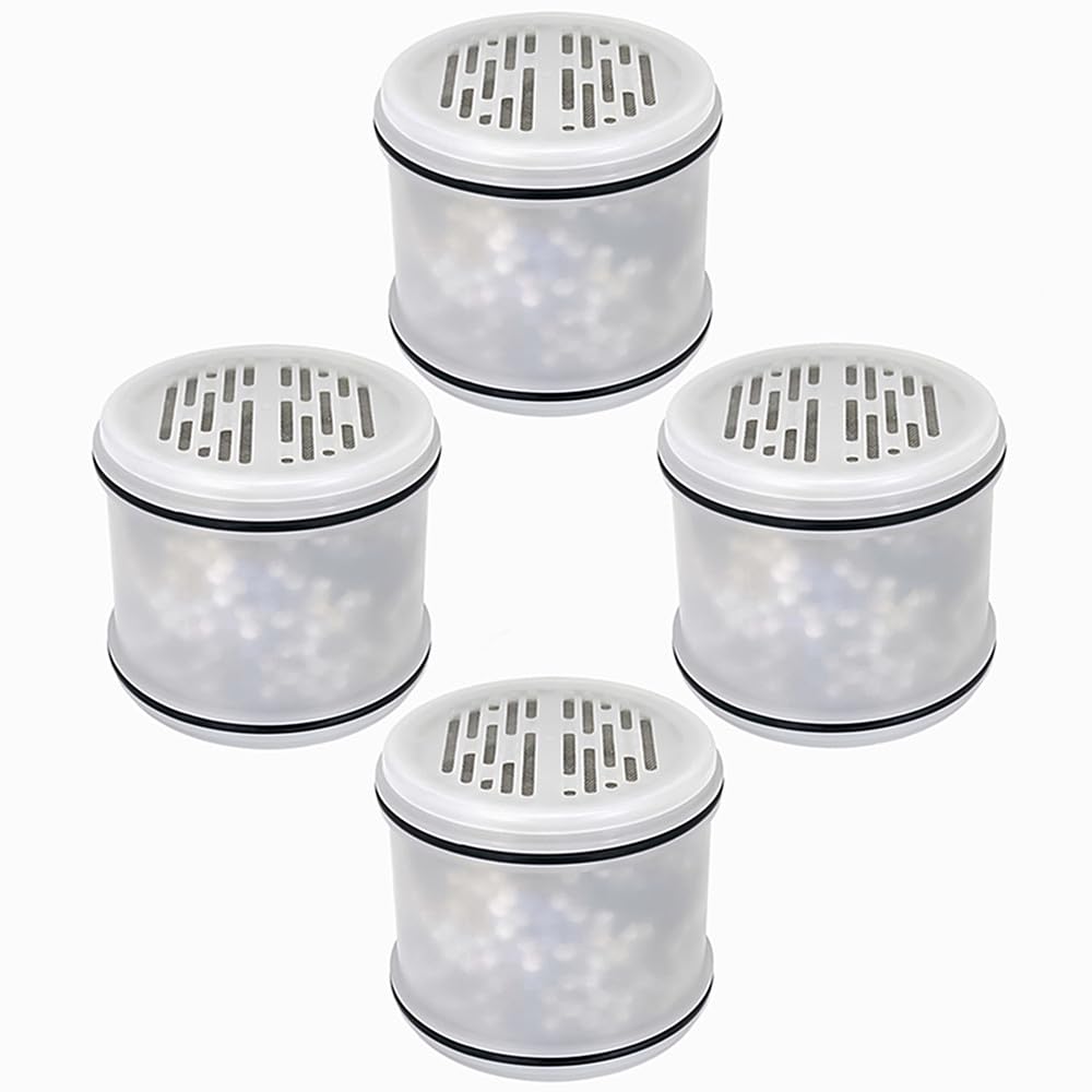 AWO 4 PACK Replacement Shower Head Filter Cartridge Compatible with Culligan® WHR-140,WSH-C125,ISH-100,HSH-C135,HSH-BN135,Multi Stage Shower Filtration Systems for Hard Water Reduces Chlorine
