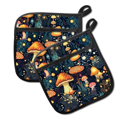 Agarraderas para cocina con diseño de hongo para decorar y proteger tus mesas de ollas calientes 2
