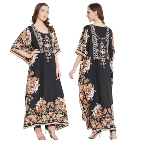 Image of Oussum Women Kaftan Plus Size Polyester Summer Lightweight Caftan Swimsuit Cover Ups Maxi African Mumu Lounge House Dress