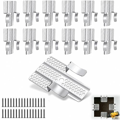XGPGBXGT 12 Pack Drywall Repair Clips Heavy Duty Drywall Clips with 24 Screws Premium Stainless Steel Wall Repair Fasteners for Fixing Damaged Drywall Holes Cracks and Home Wall Restoration