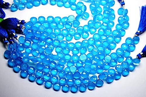 Perles Cœur Calcédoine Bleu Ciel LKBEADS pour Créer un Cadeau Unique