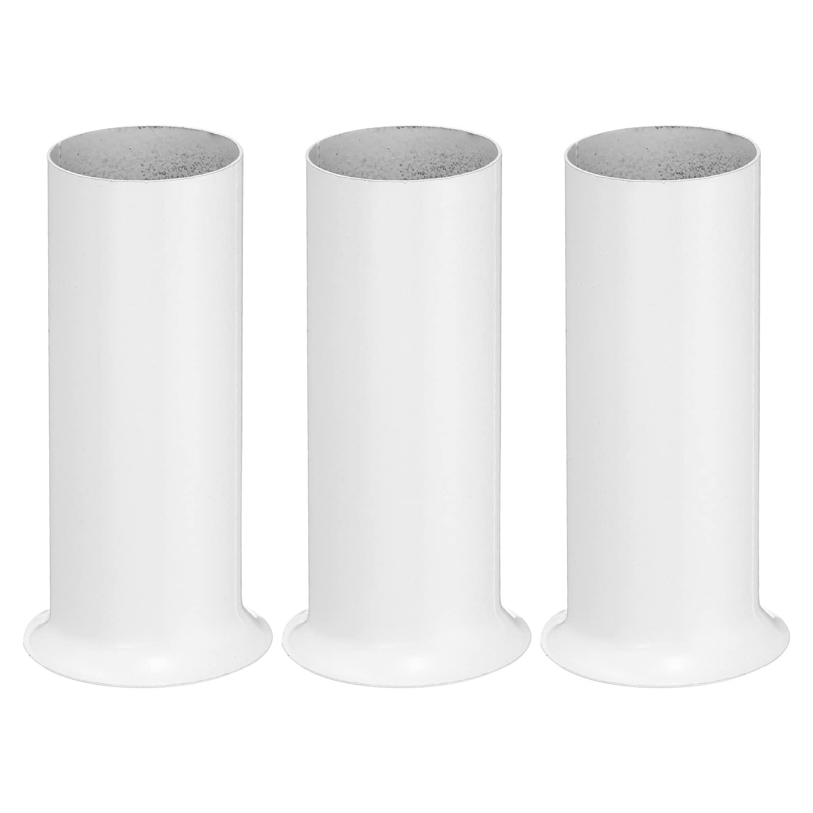 MECCANIXITY Candle Socket Covers, 3.1 Inch Tall Metal Chandelier Sleeves Candelabra Base Sockets Fit to Most Chandeliers, White 3 Pcs