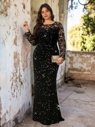 Image of Velvet Sequin Formal Evening Party Dress Sweatheart Bodycon Long Sleeve Maxi Gown