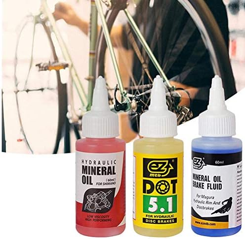 Longeu 60ml Bicycle Brake Mineral Oil Fluid Mountain Bikes Mineral Oil Fluid Hydraulic Disc Cycling Brake Lubricant for Shimano Magura Tektro Mountain Bikes