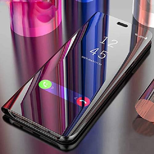 Axxeum Flip Cover for Samsung Galaxy S8 (Luxury Electroplating) Mirror Flip 360 Protective Stand View - (Black) (Shock Proof, Plastic) (Axxeum_DRVCB_01)