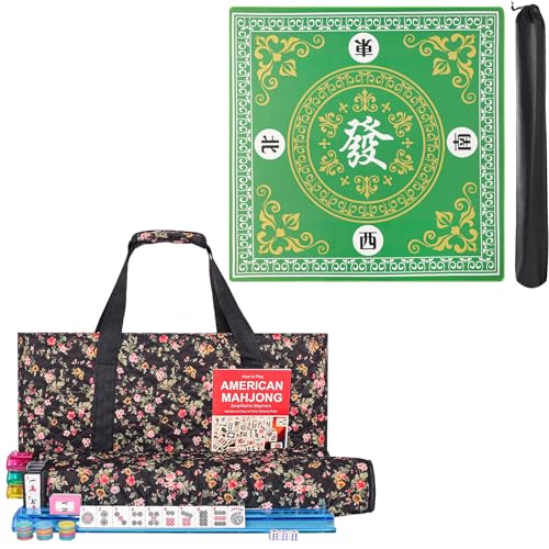 Juego de mesa American Mahjong con 166 fichas y accesorios miniatura 1