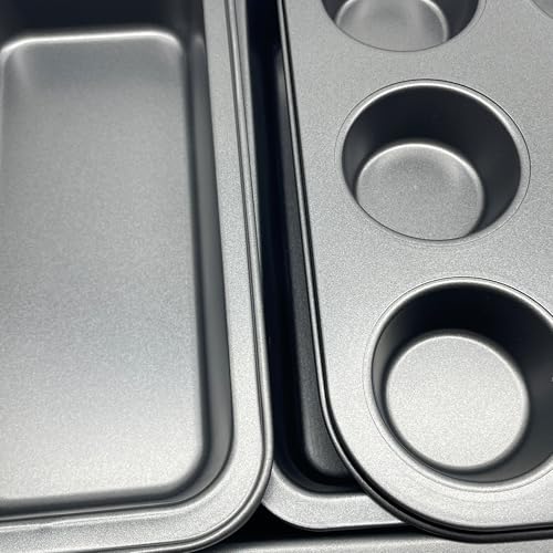 Moldes para hornear de acero gris oscuro con bandeja muffins premium 8